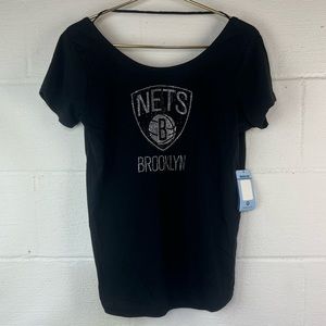 G-III 4her by Carl Banks Brooklyn Nets Rhinestone Shirt, Small